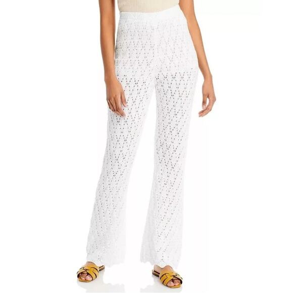 NWT WAYF BRB Pointelle Flare Leg Pants Size L - Picture 3 of 10